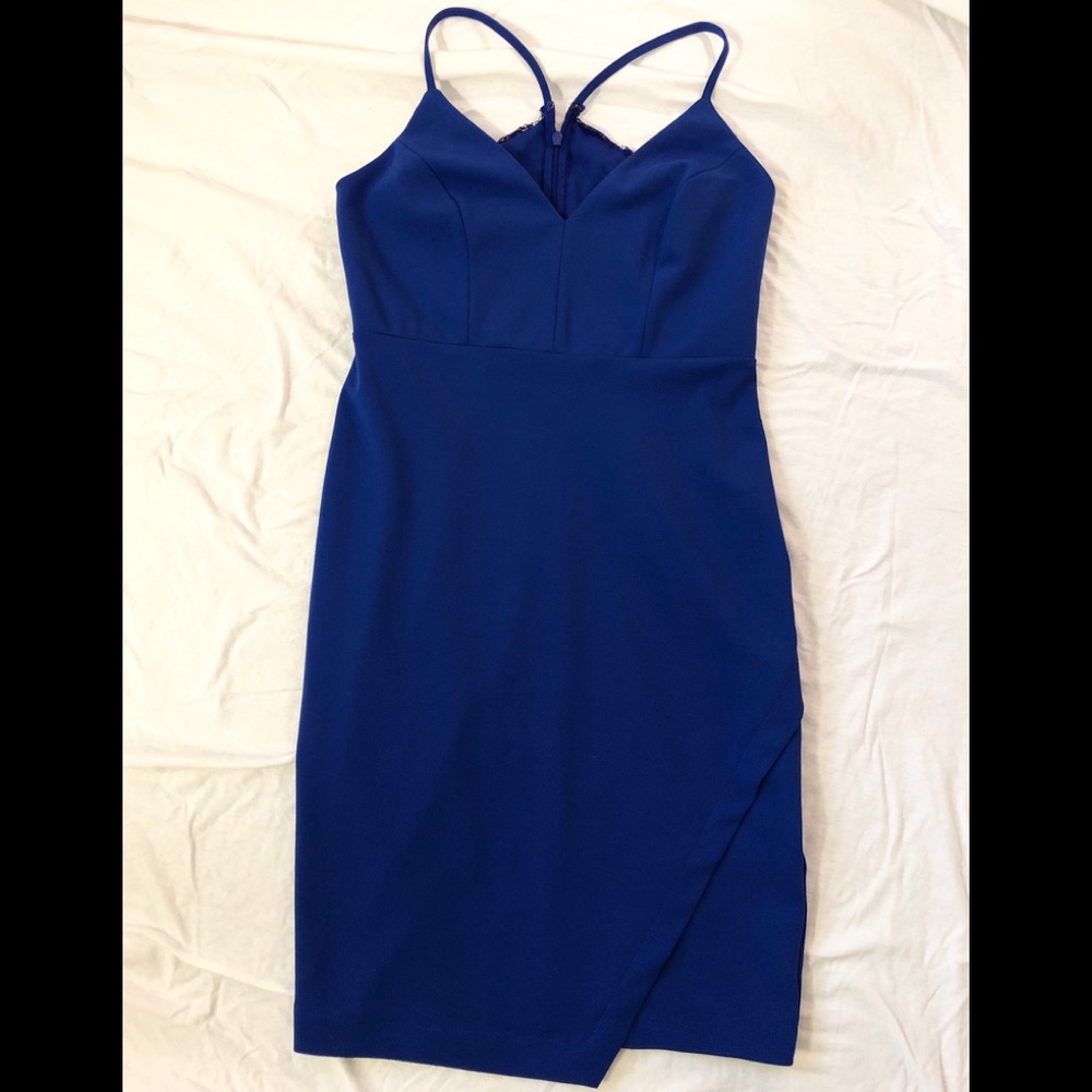 Bebe fitted midi dress. Racerback. Size 6.